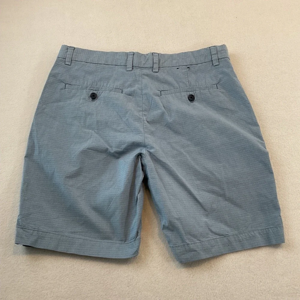 Banana Republic Aiden Club Shorts Mens 33 Light Blue Textured Slim Fit Chino 9in